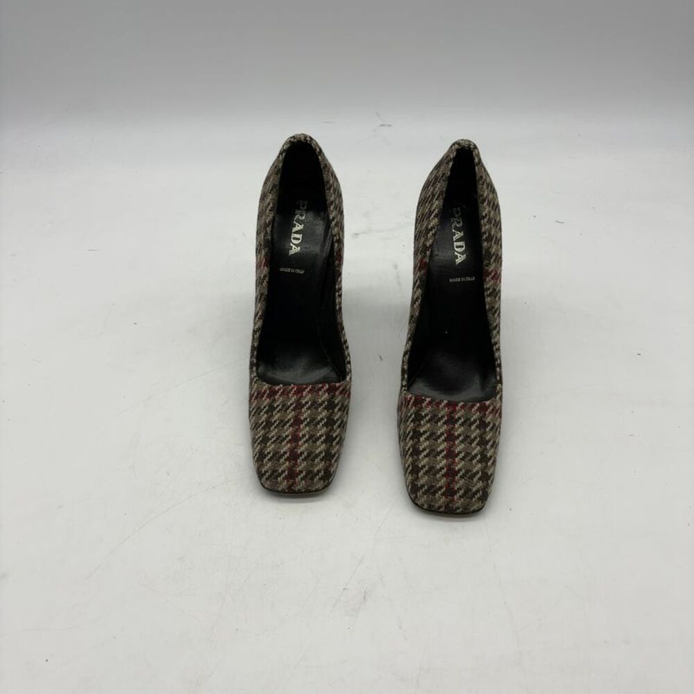 Prada Square Toe Chunky Block Heel Pumps